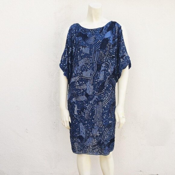 5/$100 SALE - Aidan Mattox Sequin Cold Shoulder Dress - Picture 2 of 8